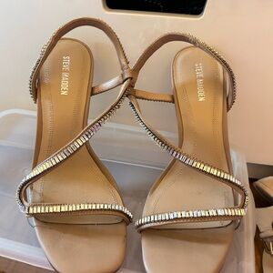 Steve Madden Beige Rhinestone Sandals